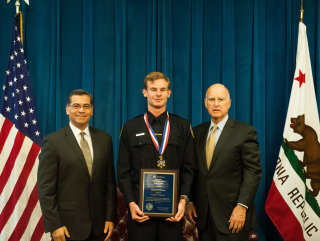 Governor Brown and Attorney General Becerra Honor Oceanside Fire Department Lifeguard with Medal of Valor