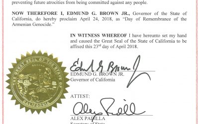 Governor Brown Issues Proclamation Declaring Day of Remembrance of the Armenian Genocide