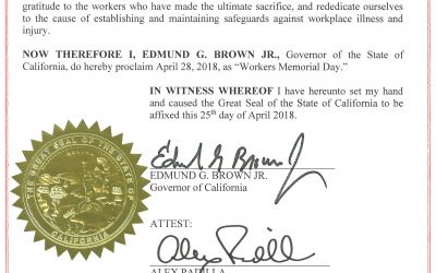 Governor Brown Issues Proclamation Declaring Workers Memorial Day