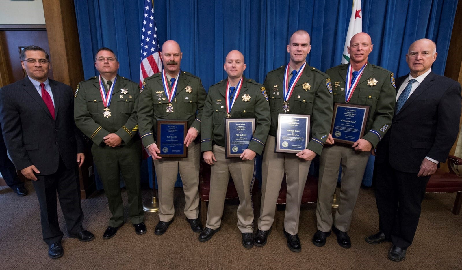 Governor Brown and Attorney General Becerra Honor Five Public Safety Officials with Medal of Valor Awards